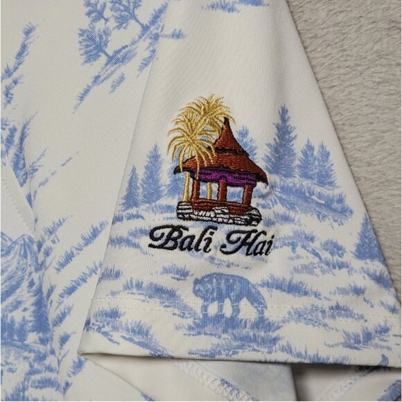 Greyson Polo Shirt Mens 2XL White Wolves Mountains‎ Bali Hai Golf Performance - Picture 3 of 11